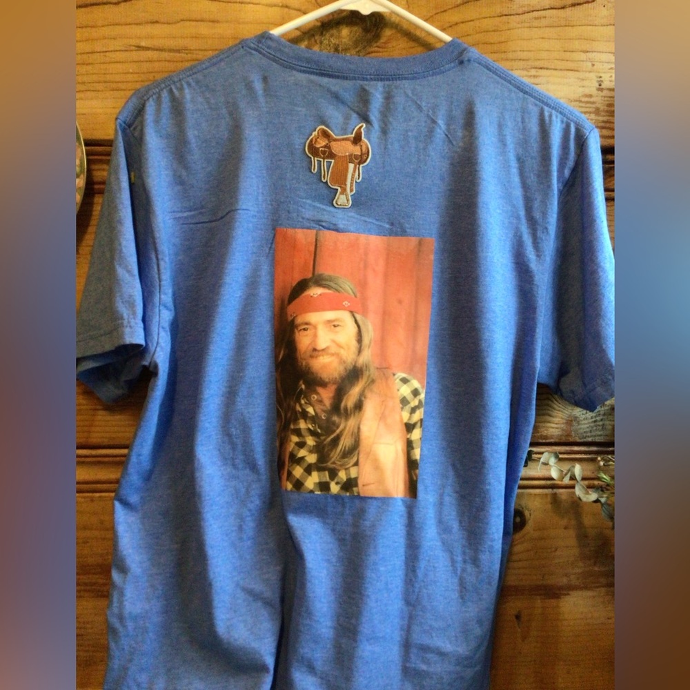 NEW! Upcycled Willie Nelson tee Blue Graphic T-Shirt